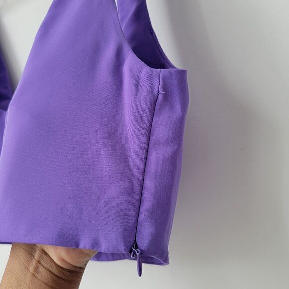 TAILORED Cropped Corset Top Purple Lilac Size Small* - Picture 5 of 6